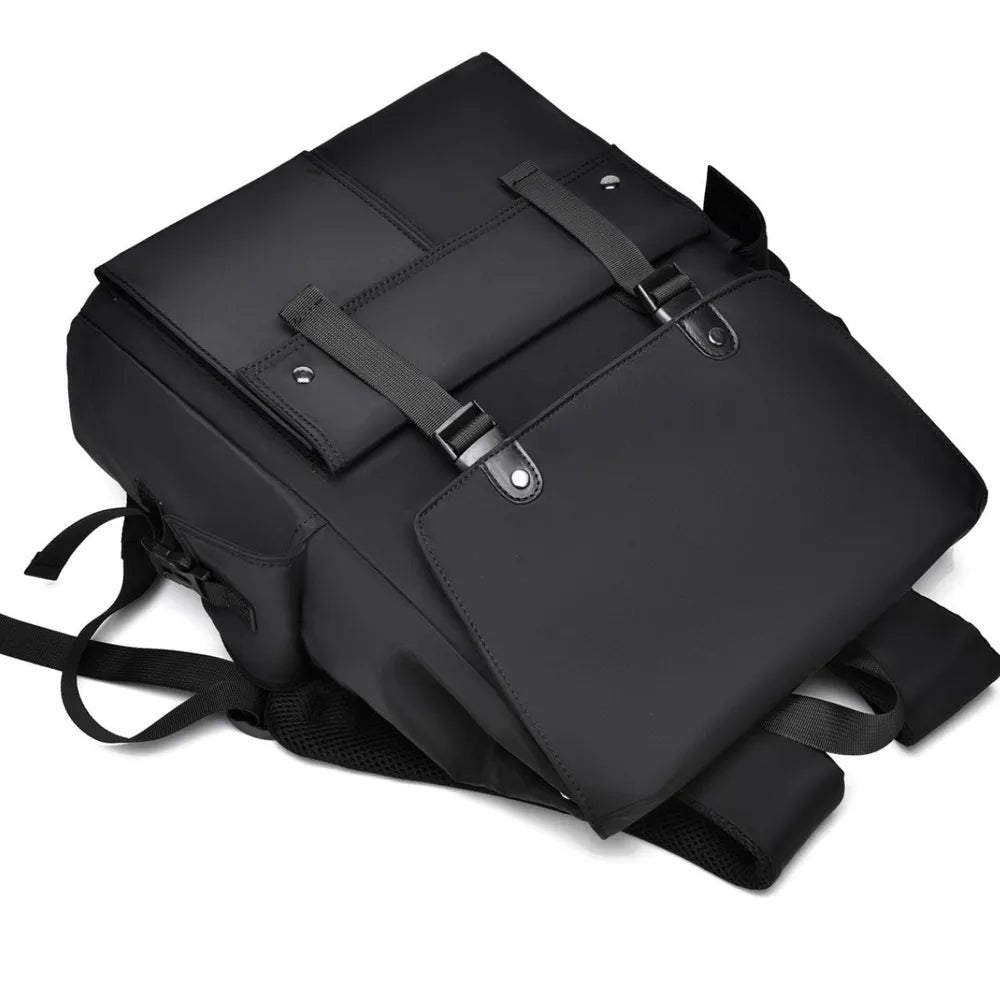 PU Leather Multi-Pockets Adjustable Strap Backpack