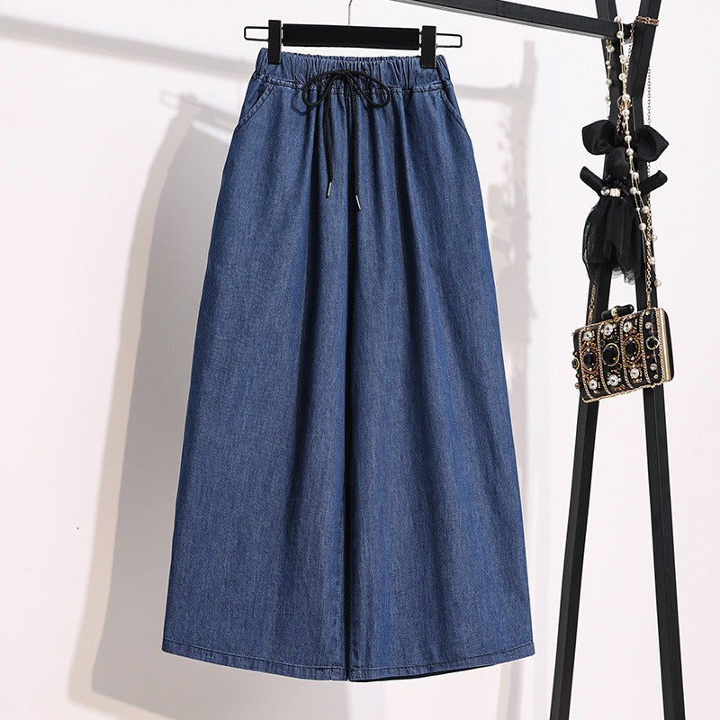 Fashionable And Comfortable Large Size Skirt For Aesthetic Inspired Outfits. [Blue & Light Blue]