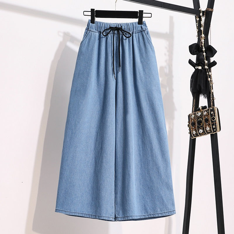 Fashionable And Comfortable Large Size Skirt For Aesthetic Inspired Outfits. [Blue & Light Blue]