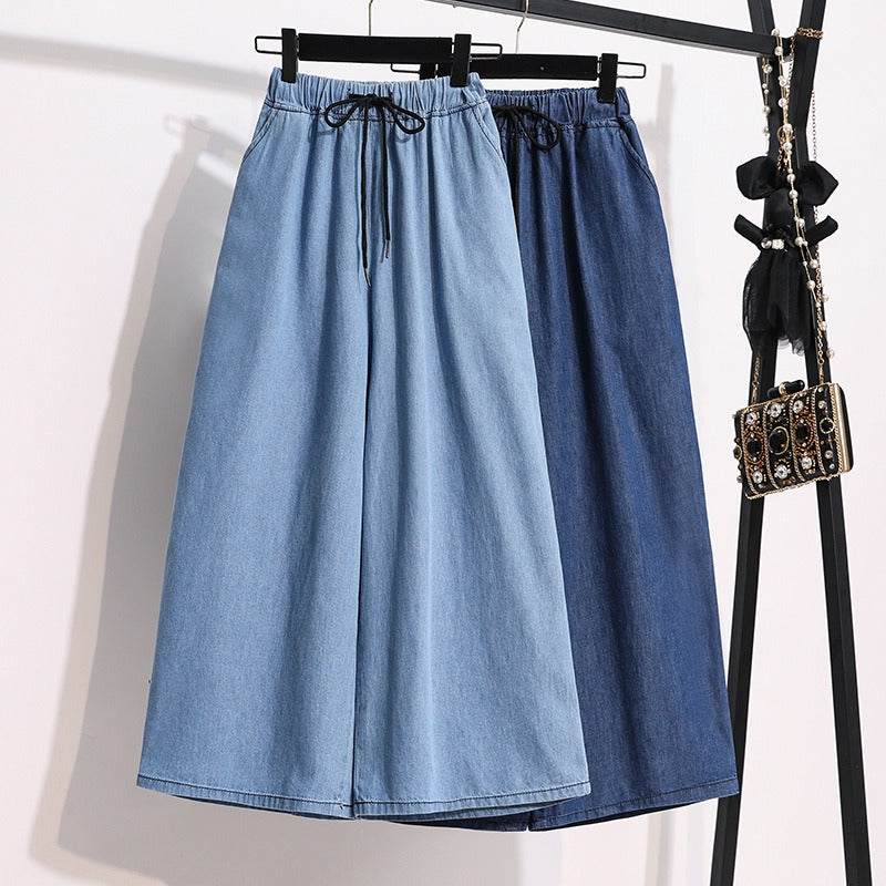 Fashionable And Comfortable Large Size Skirt For Aesthetic Inspired Outfits. [Blue & Light Blue]